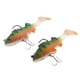 thumbnail image 2 of 2 uds, señuelos de suave con ojos 3D realistas, señuelos de natación con cola en anzuelos para trucha, salmón, lubina Verde DYNWAVEMX Señuelos de pesca de plomo suave, 2 of 7