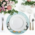 thumbnail image 4 of Ryvnso Penguins and Snow Round Plate Mats Dining Table Placemat Set of 4 for Holiday Decoration, 4 of 7