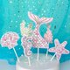 thumbnail image 3 of Decoraciones de fiesta de sirena, adornos de pastel de feliz cumpleaños, adornos de cupcakes, suministros de fiesta de tema de sirena para niños y niñas, recuerdos de Baby Shower, 3 of 4