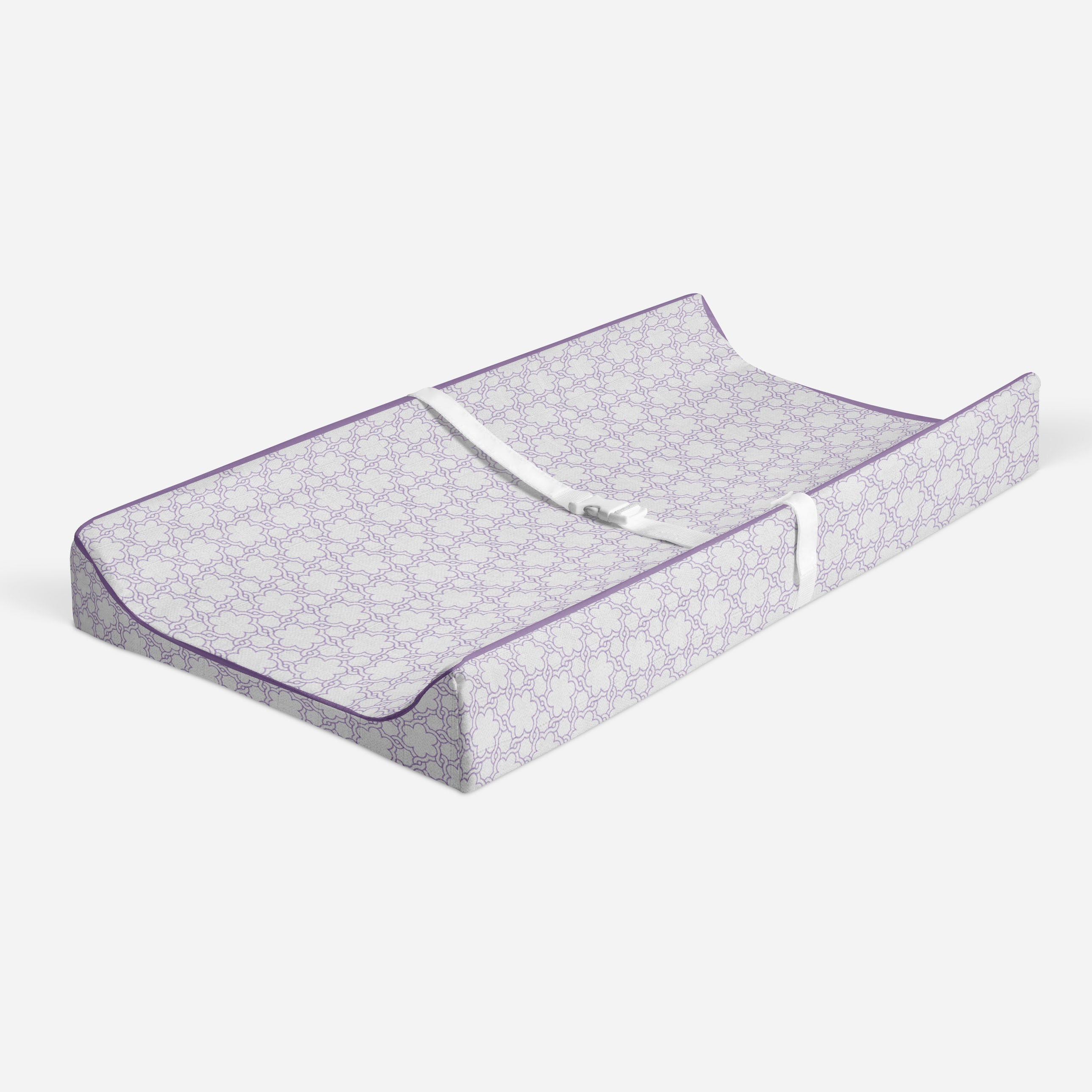 Floral Lilac Quilted Muslin Changing Pad Cover