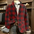 thumbnail image 2 of CharmCyan Men's Printed Corduroy Warm Pocket Suit Jacket Cardigan Men's Casual Suit Wine XL, 2 of 2