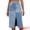 Light Blue, variant on DARING DIVA Women's Raw Hem Midi Jean Skirts with Slit Small Light Blue