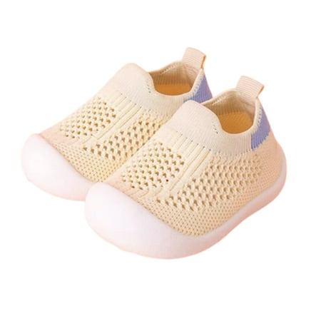 

PEACNNG Yellow Baby Boys Girls Breathable Mesh Non Slip First Walkers