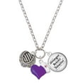 thumbnail image 1 of Delight Jewelry Silvertone Large Rope with Cross Spinner - Purple Heart Nurse Strong Zoe Necklace, 1 of 4