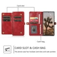 thumbnail image 4 of Samsung S23 S22 S21 S20 S10 S9 S8 Plus Ultra Fe Note20 Note10 Note9 Note8 Plus Ultra Case, Card Slot Holder Cash Pocket PU Leather Sleeve Magnetic Clo Cheap and fine, 4 of 5