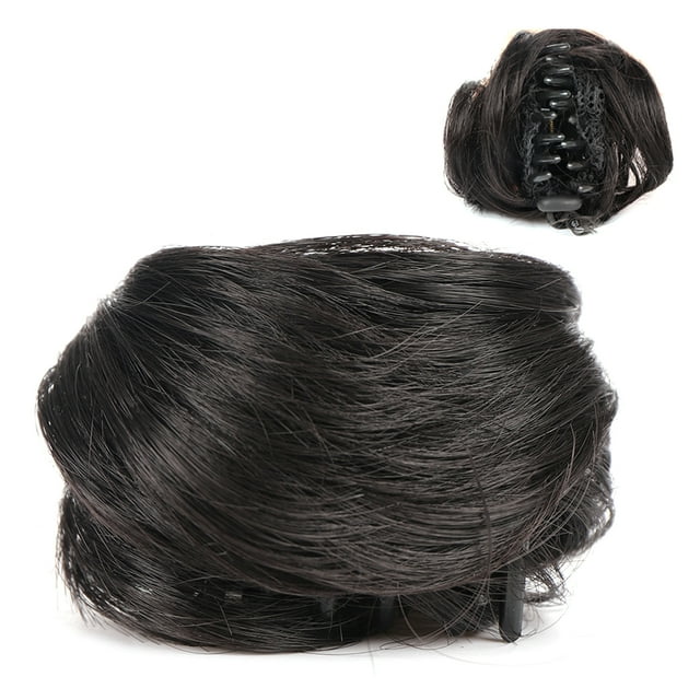 Pièce de Cheveux Chignon Décoiffé à Clipser Extensions de Cheveux à Griffes Queue de Cheval Naturelle Peignes Synthétiques Ajout de Volume Capillaire pour Femmes