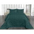 thumbnail image 2 of Ambesonne Lead Print Quilted Bedspread Set 3 Pcs, Minimalist Forest Leaves, Twin, Dark Teal Forest Green, 2 of 4