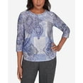 thumbnail image 4 of Alfred Dunner Womens  Medallion Patchwork Beaded Crew Neck Top, 4 of 6