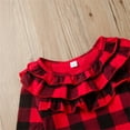 thumbnail image 5 of 2Pcs Kids Toddler Baby Girl Clothes Plaid Long Sleeve Ruffle T-Shirt Tops Leather Mini Skirt Set Fall Winter Outfits, 5 of 9