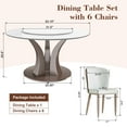 thumbnail image 3 of LiviNest 53" Round Dining Table with Rotating Tray: 12mm Sintered Stone Top - Heat & Scratch Resistant for Family Kitchen & Restaurant - 800 Lb Capacity with 6 Chairs, 3 of 6