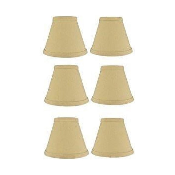 Beige Linen 5 Inch Empire Style Clip on Chandelier Lampshades (Set of 6)