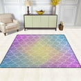 thumbnail image 3 of Coolnut Trendy Gradient Fish Scale Lightweight Carpet Mats, 6'8" x 4'10" Area Soft Rugs Floor Mat Rug Home Decoration for Kids Room Living Room, 80"x 58", 3 of 6