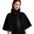 thumbnail image 3 of AnuYalue Women's Victorian Capelet with High Collar and Tie Gothic Short Cloak for Cosplay Steampunk and Parties, 3 of 6