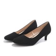 thumbnail image 3 of Rexoro Women's Classic Round Close Toe Pumps Slip On Low Thin Heel Heels Office Daily Dress Occasions Shoes, 3 of 7