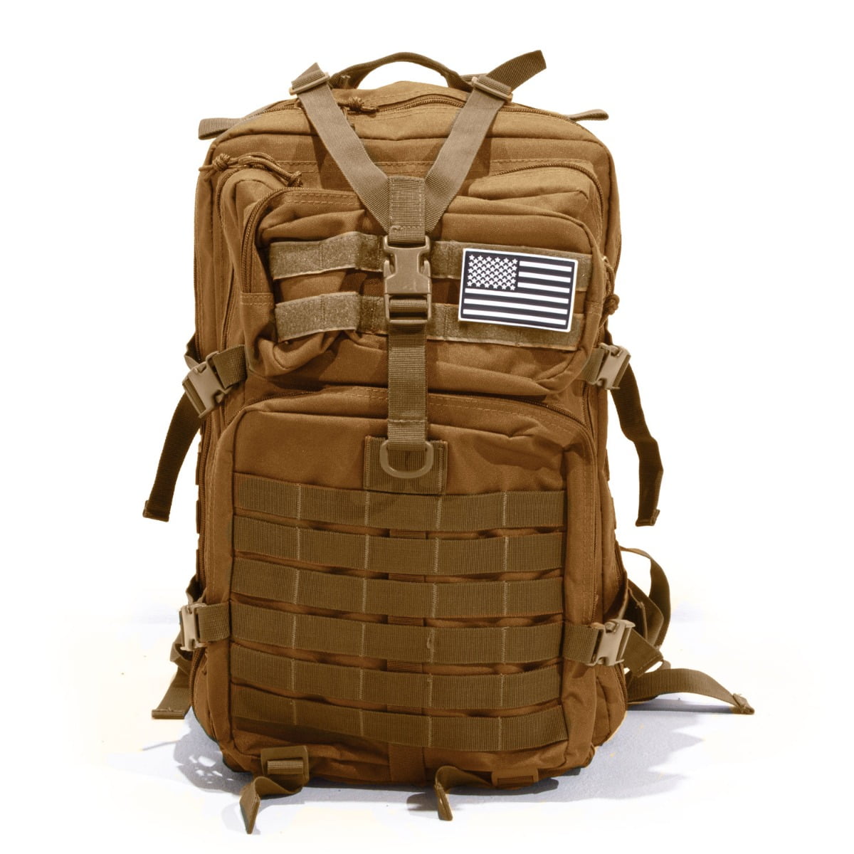HUNTSEN Military Tactical Backpack Large Army 3 Day Assault Pack Molle Bag Backpacks for Men Camping Hiking Trekking Daypack Khaki 