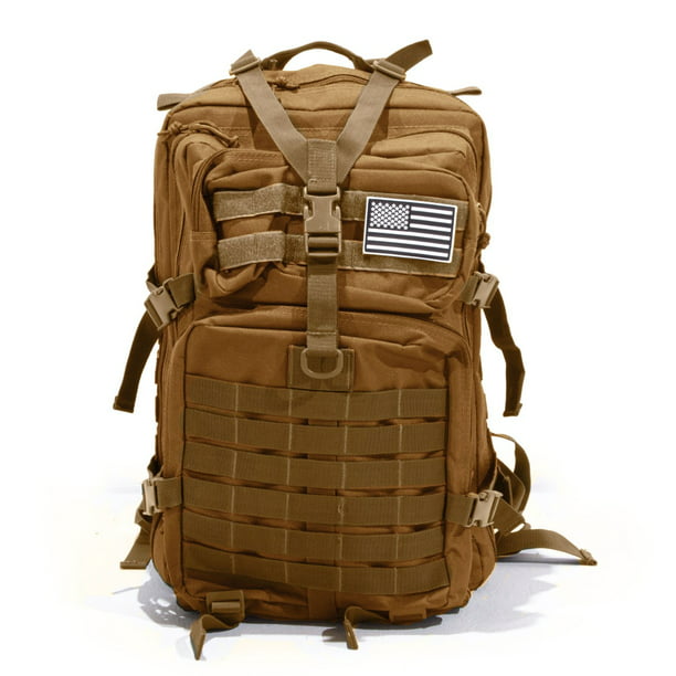 wage speech behave Sirius Survival 50L Expeditionary Tactical Backpack, Tan - Military Tactical  Backpacking, 3 Day Assault Pack, Large Molle Bag - - Walmart.com