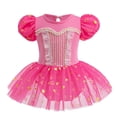 thumbnail image 4 of QEFJNO 3M-18M Baby Girls Princess Bodysuit Dress Infant Halloween Christmas Birthday Romper Tulle Dresses with Headband, 4 of 11