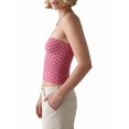 thumbnail image 3 of Womens Tube Tops Strapless Bandeau Tops Slim Fit Summer Going Out Tank Tops Pink Polka Dots S, 3 of 9
