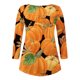 thumbnail image 4 of Blusa informal de manga larga con botones abiertos y cuello redondo para mujer, holgada, plisada, para Halloween Pompotops FGAJ4565, 4 of 5