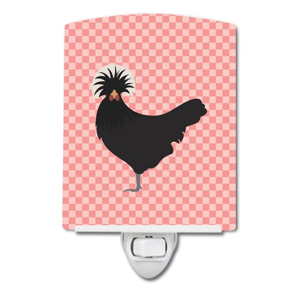 Polish Poland Chicken Pink Check Ceramic Night Light