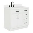 thumbnail image 6 of Ariel Hepburn 37 In. Left Offset Oval Sink Vanity With White Quartz Countertop 1.5" Edge In White, 6 of 10