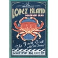 thumbnail image 1 of Lopez Island, Washington, Dungeness Crab Vintage Sign (12x18 Wall Art Poster, Room Decor), 1 of 3