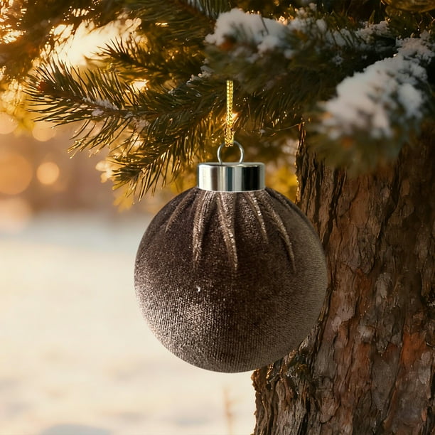 Bolas De Terciopelo Flocado Bolas De Navidad De Terciopelo Flocado De 6cm, Adornos Colgantes De Plástico Irrompibles Para Decoración Navideña (1 Unidad) Rkxzt