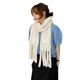 thumbnail image 1 of Fleece Plush Scarf With Pocket Octopus Scarf Neck Warmer Casual Scarf With Tassels For Women Solid Color Scarf Yellow, 1 of 4