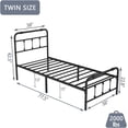 thumbnail image 3 of alazyhome Twin Size Metal Platform Bed Frame with Headboard Vintage Style Sturdy Steel Slats Support, Black, 3 of 6