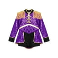 thumbnail image 5 of Kids Girls Ringmaster Circus Marching Band Team Uniforms Halloween Theme Party Dress Ups Purple 16, 5 of 7