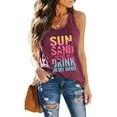thumbnail image 2 of QHFBli Sun Sand and in My Hand Tank Tops Womens Hawaii Summer Beach Graphic Sleeveless T Shirt Cute Country Vacation Tank Cami, 2 of 3