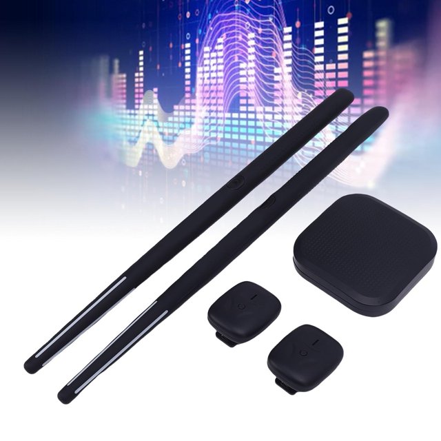 Drum Air Drum Sticks Kit Multifunctional 3D Motion Sensor 8 Sounds RGB Portable Electronic Drum Set with Foot Pedal