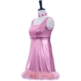 thumbnail image 3 of Michelle Purple Plush Hem Sexy Dress, 3 of 6