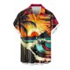 thumbnail image 5 of Blusa y camisa de manga corta con cuello vuelto para hombre, blusa informal de moda con cuello vuelto, blusa estampada de manga corta con botones, blusa de poliéster para hombre, 5 of 6