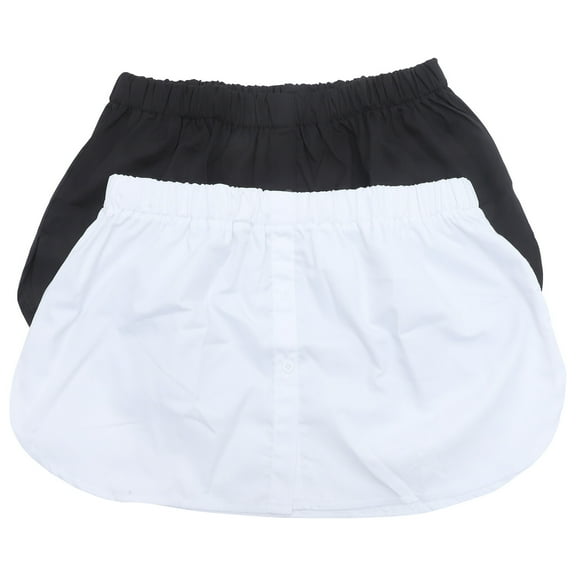 MRLESS 2pcs White and Black Elastic Waist Shirt Extenders for Girls, Comfortable Fit