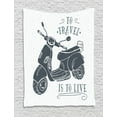 thumbnail image 1 of Motorcycle Tapestry, Sketch Scooter with to Travel is to Live Quote Hand Drawn Design, Wall Hanging for Bedroom Living Room Dorm Decor, 40W X 60L Inches, Dark Bluegrey and White, by Ambesonne, 1 of 2