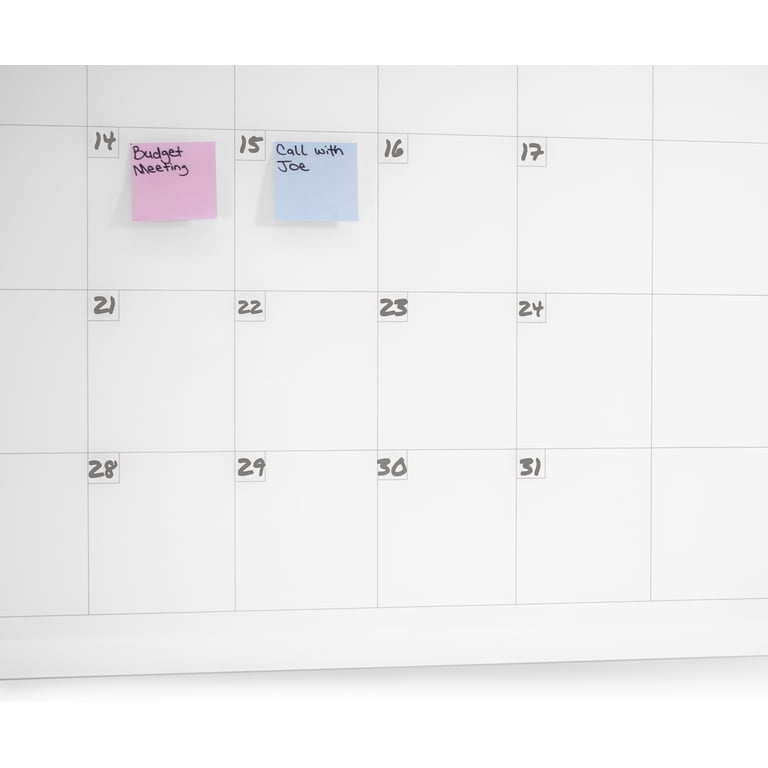 Audio-Visual Direct Glass Dry-Erase Calendar Whiteboard Set - 4' x 3' -  (Magnetic, Ultra White) - Walmart.com