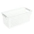 thumbnail image 3 of Monyance desktop storage basket Plastic Square Storage Basket Sundries Storage Box Desktop Organizer Container for Home Office (White)(11.42X5.31X4.92Inches), 3 of 10