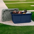 thumbnail image 2 of GreenMade 27 Gallon ProGrade Storage Tote, Team Colors Lid & Base, Heavy-Duty Sports Fan Gear Bin, 2 of 2
