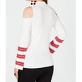 thumbnail image 2 of I.N.C Womens Cold Shoulder Pullover Sweater, White, Medium, 2 of 2