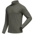 thumbnail image 2 of Men's 1/4 Zip Long Sleeve Athletic Pullover Top Fitted Breathable Casual Sweatshirt Comfy Tee for Tennis Running Jogging Hiking Wear(Dark Gray,XXXL), 2 of 9