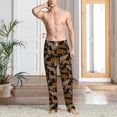 thumbnail image 2 of Kdxio Leopard Print Pattern Men's Pajama Pants, Elastic Waist with Drawstring and Pockets, Comfortable Loungewear-Small, 2 of 6