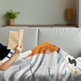 thumbnail image 3 of Saying Soft Flannel Fleece Throw Blanket, Marine Themed Doodle with Fox and Little Sailor Typography and Anchors Waves, Cozy Plush for Indoor and Outdoor Use, 70" x 90", Multicolor, by Ambesonne, 3 of 5