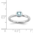 thumbnail image 2 of Sterling Silver Stackable Low 5mm Round Aquamarine Ring - .49 cwt - Size 6, 2 of 2