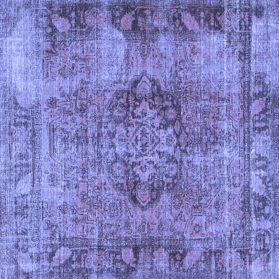 Ahgly Company Machine Washable Indoor Square Persian Blue Traditional Area Rugs, 6' Square