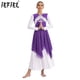 thumbnail image 2 of Vestido de baile lírico de Ballet litúrgico Irregular brillante metálico de manga larga para mujer, traje de fiesta de adoración, Ropa de baile, 2 of 5