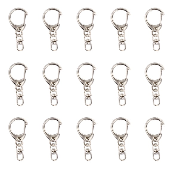 Raindrops  30 Pcs Key Chain Heavy Duty Lanyard Keychains Carabiner Silver