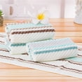 thumbnail image 6 of Pidada 100% Cotton Striped Pattern Hand Towels for Bathroom Set of 4 (Green and Brown), 6 of 8