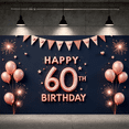 thumbnail image 6 of Decorative Design Birthday Banner Glitter Happy 60th Birthday Balloon for Milestone Celebration Party Decoration Event, 6 of 9