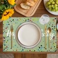 thumbnail image 4 of Happy Birthday Placemats Set of 4, Sage Green Modern Abstract Art Placemats for Dining Table, Place Mats for Kitchen Tabletop, Waterproof Wipeable Dining Table Mats Set, 4 of 9